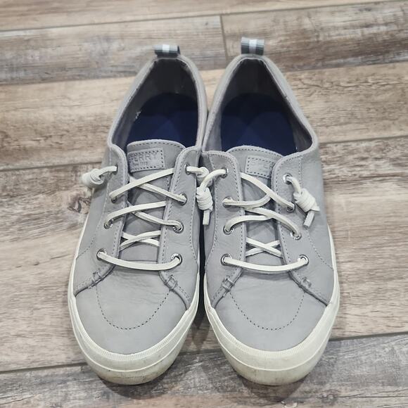 Sperry sneakers crest vibe size 9 leather gray - Picture 2 of 8
